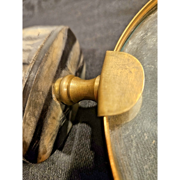 Vintage 1940s 21" Taxidermy Horn w/ 6" Magnifying Glass Optical Lens - Rare Find - Picture 5 of 10